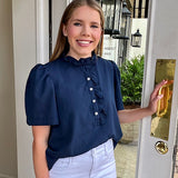 The Annabelle Top in Navy