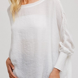 Raw Edge Top in White