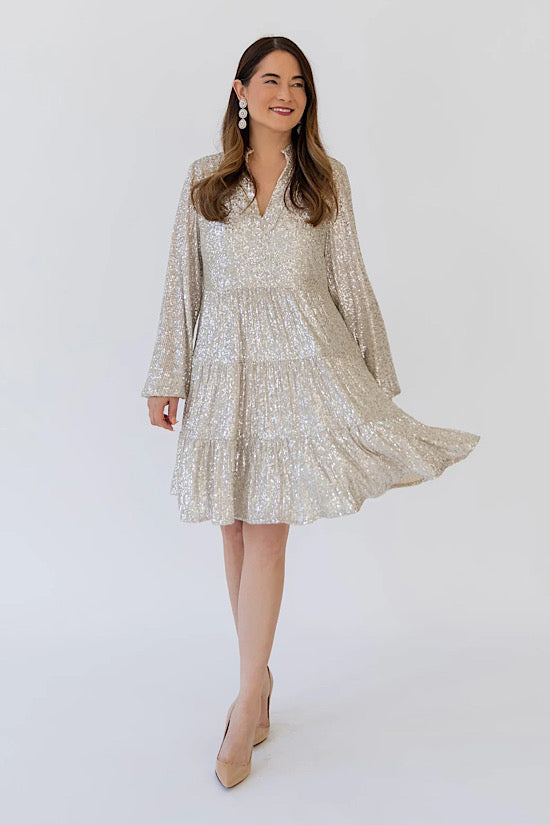 0 Sail to Sable Silver Sequin Charlotte Dress