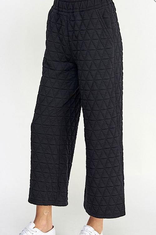 Quilted Cropped Pants in Black