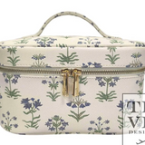 Provence Train Cosmetic Bag with Green Pinstripe Liner