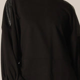 Ponte and Faux Leather Contrast Top