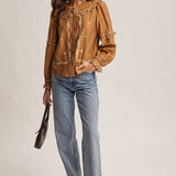 Embroidered Ruffle Collar Cotton Blouse