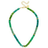 Green Jade and Gold Bead Necklace