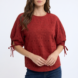 Embroidered White Cotton Blouse