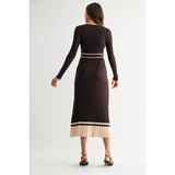 RIBBED MIDI SWEATER DRESS WITH BELT