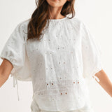 Embroidered White Cotton Blouse