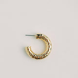 Hammered Gold Vintage Style Hoop Earrings