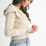 RUFFLED WOOL SWEATER