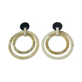 Genuine Horn Double Hoops Dropped Post