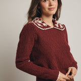 Daisy Embroidered Collar Knit Sweater FSW0015