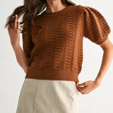 RESTOCKING: TEXTURED PUFF SLEEVE KNIT SWEATER