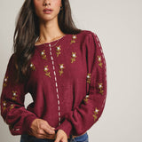 Embroidered Blossom Knit Sweater