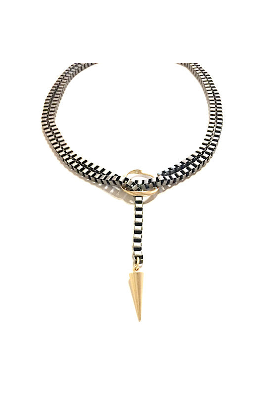 Dylan Necklace with Circle and Spike Toggle