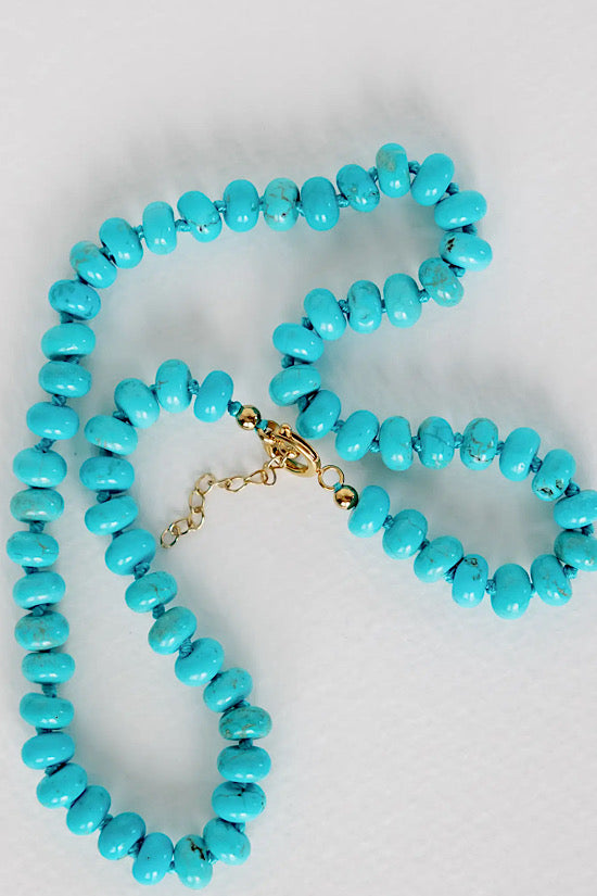 Choker Length Genuine Turquoise Necklace