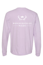 Wonderfully Made Orchid Comfort Colors Long Sleeve TShirt