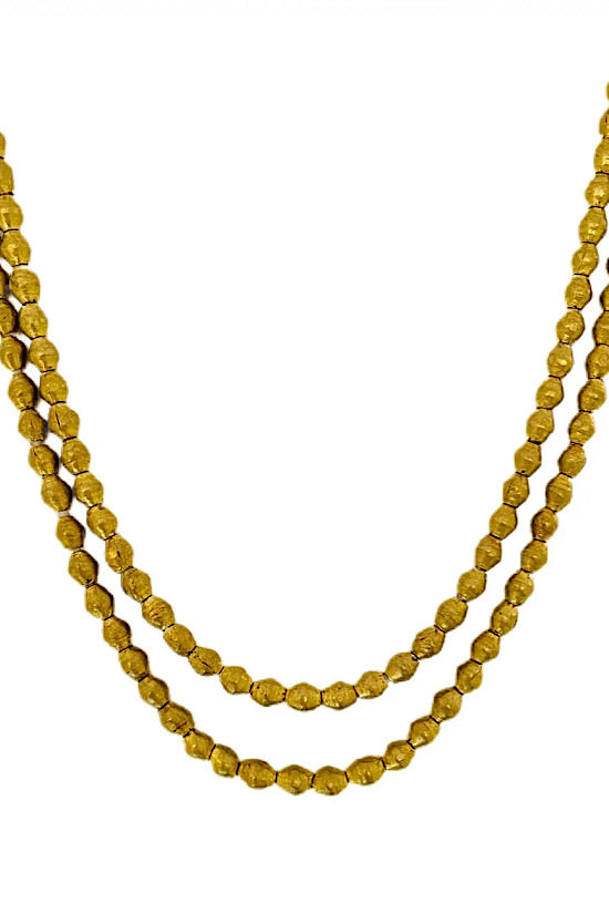 0 Shalla Wista Double-Wrap Gold Trade Bead Necklace
