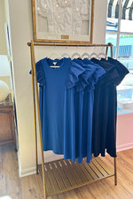 0 Capri Blue Ruffle Sleeve Dress