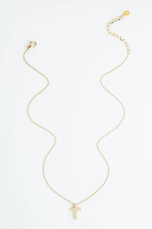 Shine Your Light Cross Necklace in Gold