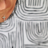 Crystal Cross Studs in Silver
