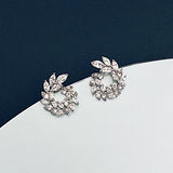 Rosette Multi Crystal Small Wreath Stud
